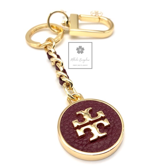 Tory Burch Accessories - Tory Burch - Mercer Leather Inlay Key Fob - Plum